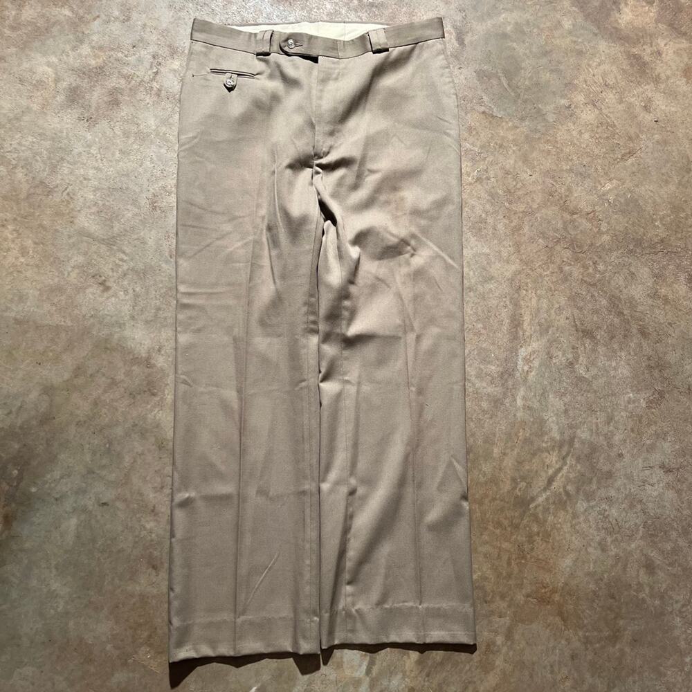 Vintage 70s JCPenney Talon Zipper Beige Pants Trousers